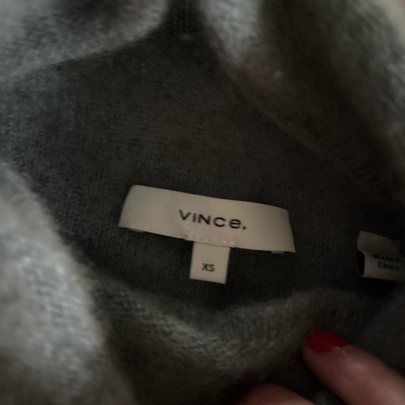 vince brushed cashmere funnel turtle neck sweater - Picture 5 of 5